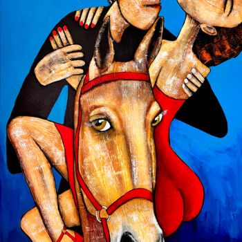 Pintura titulada "My girls" por Mikhail Baranovskiy, Obra de arte original, Acrílico Montado en Bastidor de camilla de madera
