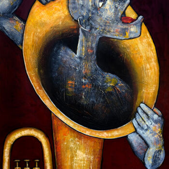 "Trumpet spirit" başlıklı Tablo Mikhail Baranovskiy tarafından, Orijinal sanat, Akrilik Ahşap Sedye çerçevesi üzerine monte…