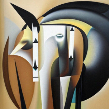Цифровое искусство под названием "Horse abstraction11" - Mikhail Deshuk, Подлинное произведение искусства, Цифровая живопись