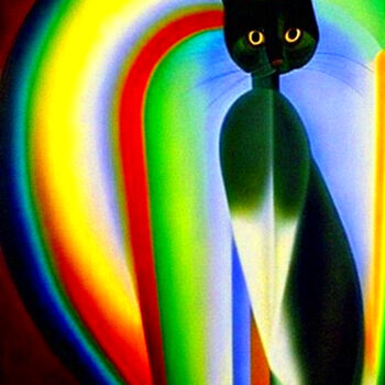 Digital Arts με τίτλο "Abstract Cats" από Mikhail Deshuk, Αυθεντικά έργα τέχνης, Ψηφιακή ζωγραφική