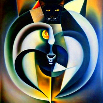 Цифровое искусство под названием "Abstract Cats7" - Mikhail Deshuk, Подлинное произведение искусства, Цифровая живопись