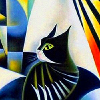 数字艺术 标题为“Abstract Cats12” 由Mikhail Deshuk, 原创艺术品, 数字油画