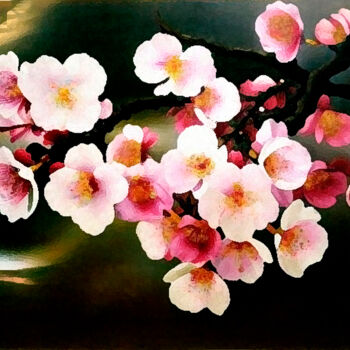 Digital Arts titled "Sakura16" by Mikhail Deshuk, Original Artwork, Digital Painting