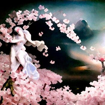 Digital Arts titled "Sakura39" by Mikhail Deshuk, Original Artwork, Digital Painting