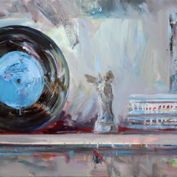 Painting titled "Gramophone Record o…" by Mikhail Mikora, Original Artwork, Oil