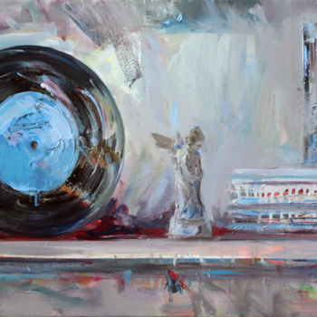 Peinture intitulée "Gramophone Record o…" par Mikhail Mikora, Œuvre d'art originale, Huile