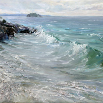 Peinture intitulée "Windy Day" par Mikhail Mikora, Œuvre d'art originale, Huile