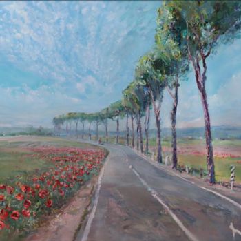 Painting titled "The Road to Orvieto" by Mikhail Mikora, Original Artwork, Oil