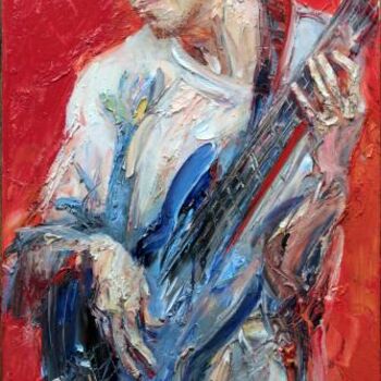 Painting titled "Guitar Player" by Mikhail Mikora, Original Artwork