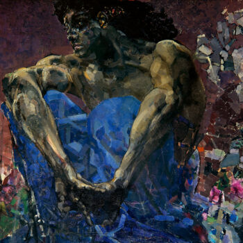 Peinture intitulée "Démon (assis)" par Mikhaïl Vroubel, Œuvre d'art originale, Huile