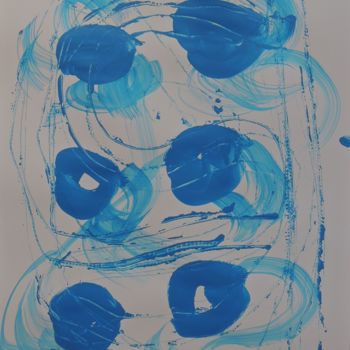 Painting titled "blue 1" by Mikheil Gogava, Original Artwork, Acrylic