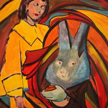 Pittura intitolato "Welcome, Alice!" da Mikhey Chikov, Opera d'arte originale, Acrilico