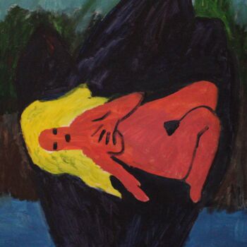 Pittura intitolato "The naked on the ri…" da Mikhey Chikov, Opera d'arte originale, Acrilico