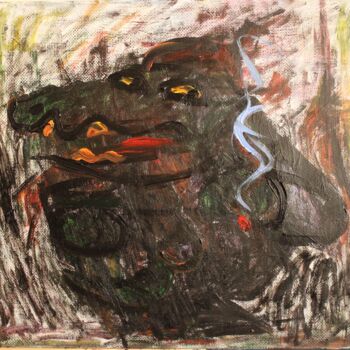 Pintura titulada "The smoking promena…" por Mikhey Chikov, Obra de arte original, Acrílico