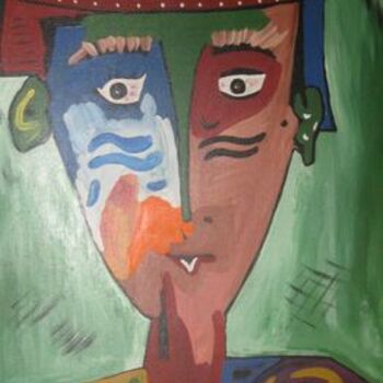 Painting titled "Le cousin" by Michel Lacoste, Original Artwork