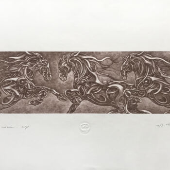 Gravures & estampes intitulée "Relativity of simul…" par Mikola Samofalov (Nick Simone), Œuvre d'art originale, Gravure
