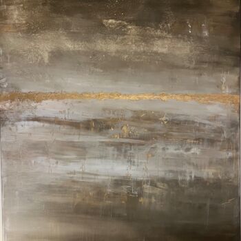 Schilderij getiteld "Le fleuve" door Mila, Origineel Kunstwerk, Acryl Gemonteerd op Frame voor houten brancard