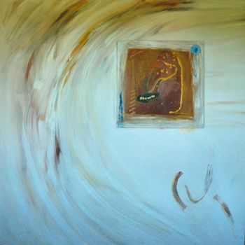 Painting titled "Posé sur la scène d…" by Alain Mila, Original Artwork, Oil