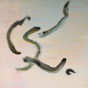 Painting titled "Danse avec les sign…" by Alain Mila, Original Artwork, Acrylic