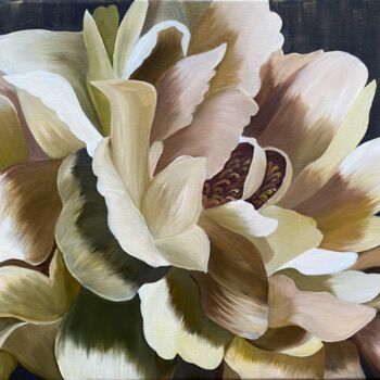 Painting titled "Peony" by Mila Frolova, Original Artwork, Oil