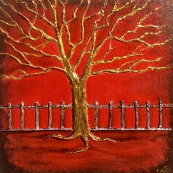 Картина под названием "Дерево жизни" - Людмила Менесес, Подлинное произведение искусства, Акрил