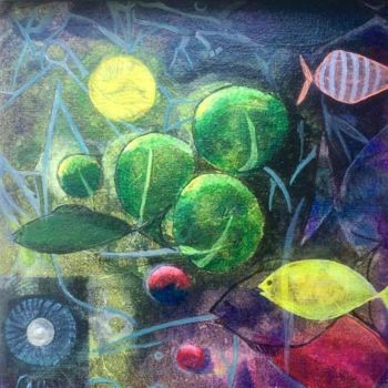 Картина под названием "Подводный мир" - Людмила Менесес, Подлинное произведение искусства, Акрил