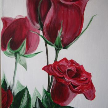 Peinture intitulée "Roses" par Mila Molchanova, Œuvre d'art originale, Acrylique