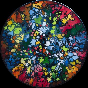 Malarstwo zatytułowany „Murano glass Round…” autorstwa Mila Moroko, Oryginalna praca, Olej Zamontowany na Drewniana rama nos…