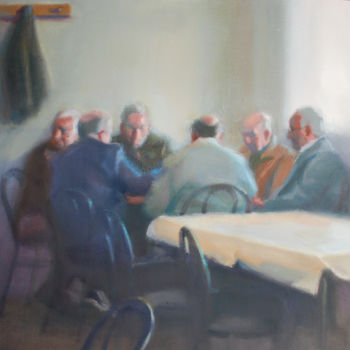 Painting titled "Interior" by Milagros Ferrer, Original Artwork, Oil