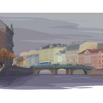 Arte digital titulada "Санкт-Петербург, на…" por Lev Milakovskii, Obra de arte original, Trabajo Digital 2D