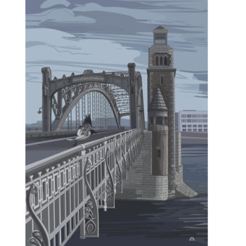 Цифровое искусство под названием "мост Императора Пет…" - Лев Милаковский, Подлинное произведение искусства, Цифровая печать