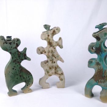 Sculpture titled "VASES" by Milan Rakic, Original Artwork, Ceramics