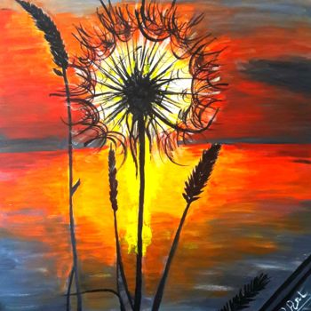 Peinture intitulée "coucher du soleil" par Bliss'Art, Œuvre d'art originale, Acrylique