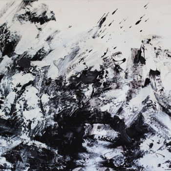 Картина под названием "Snow in the mountai…" - Mila Oz, Подлинное произведение искусства, Акрил