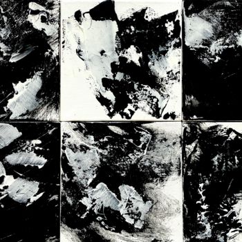 Pintura intitulada "black and white con…" por Mila Oz, Obras de arte originais, Acrílico