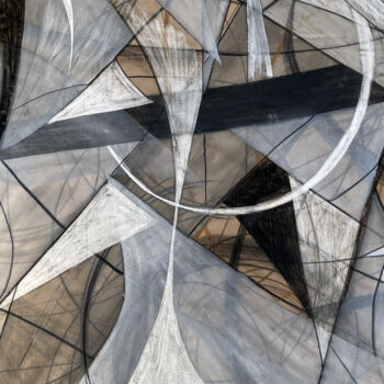 Картина под названием "Monochrome improvis…" - Mila Oz, Подлинное произведение искусства, Пастель