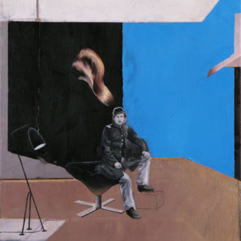 Картина под названием "A man Who Was Born…" - Lauris Milbrets, Подлинное произведение искусства, Масло