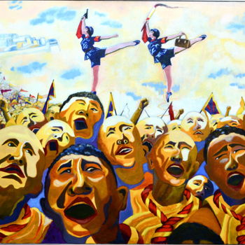 Peinture intitulée "Cérémonie d'ouvertu…" par François Milcar, Œuvre d'art originale, Huile