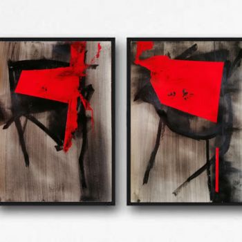 Malarstwo zatytułowany „Black abstract 7” autorstwa Milena Panayotova, Oryginalna praca, Akryl