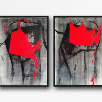 Pittura intitolato "Black abstract 9" da Milena Panayotova, Opera d'arte originale, Acrilico