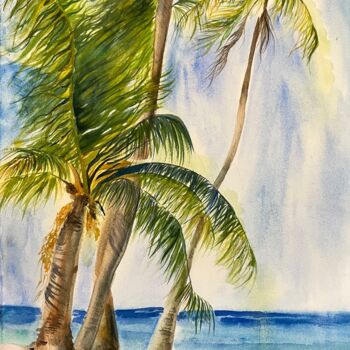 Painting titled "Dominicana vibes" by Milena Million, Original Artwork, Watercolor
