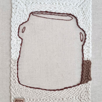 Textile Art titled "Vase Composition V’…" by Milena Paladino, Original Artwork, Embroidery