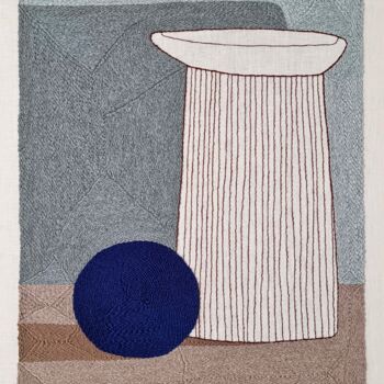 纺织艺术 标题为“Vase Composition VI…” 由Milena Paladino, 原创艺术品, 刺绣