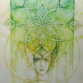 Painting titled "Mandala Joy/Мандала…" by Milena Sochilina, Original Artwork, Watercolor