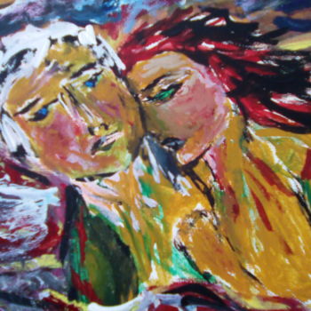 Painting titled "amore-cupo.jpg" by Milena Aere, Original Artwork, Acrylic