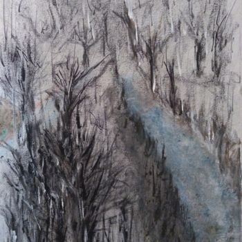 Painting titled "paesaggio-invernale…" by Milena Aere, Original Artwork, Other