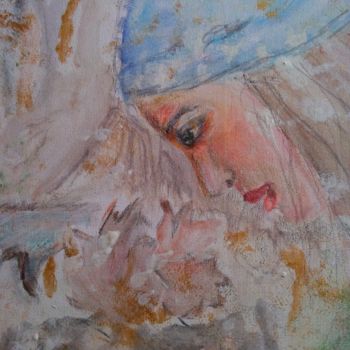 Painting titled "Giocare sulla neve-…" by Milena Aere, Original Artwork, Watercolor