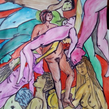 Pittura intitolato "inferno.jpg" da Milena Aere, Opera d'arte originale, Altro