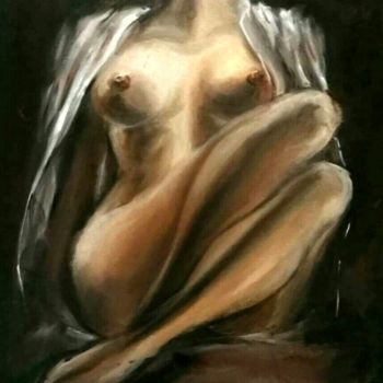 Painting titled "Midnight" by Milena Hristova, Original Artwork, Oil