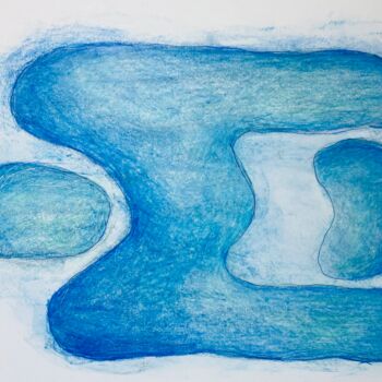 Dessin intitulée "Blue magic man" par Miler Art, Œuvre d'art originale, Pastel